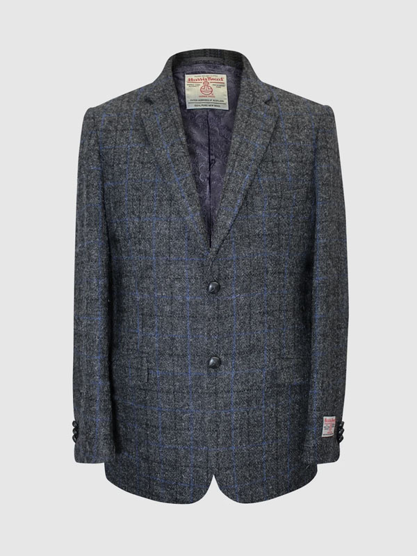 Harris Tweed Colbert, Patrick Jacket - Grey/Blue Check