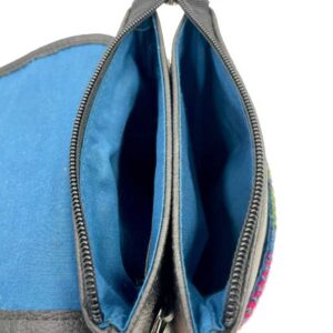 Harris Tweed Mini Crossbody Bag in Blue/Brown Check