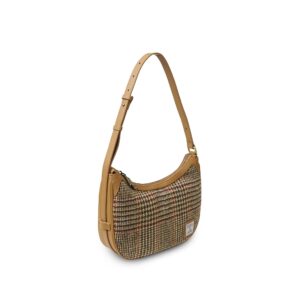 Harris Tweed Shoulder Bag, The Ellon, Islander, Beige Dogtooth