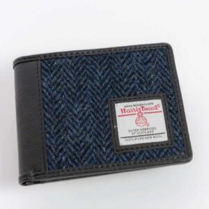 Harris Tweed Bifold Wallet In Blue