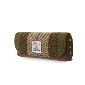 Harris Tweed Leather Glasses Case Chestnut Tartan