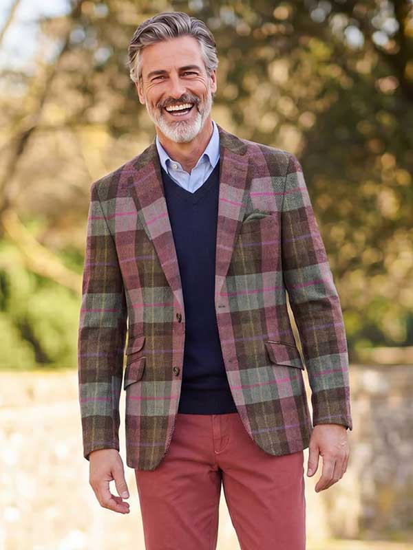 Harris Tweed Jacket "London" In Tartan Check