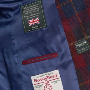 Harris Tweed Jacket "London" In Berry Check