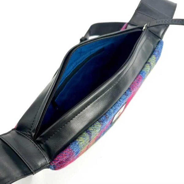 Harris Tweed Sling Bag In Blue/Pink Check
