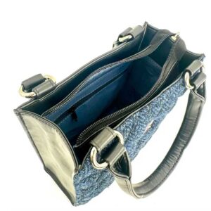 Harris Tweed Quilt Mini Tote Bag In Blue