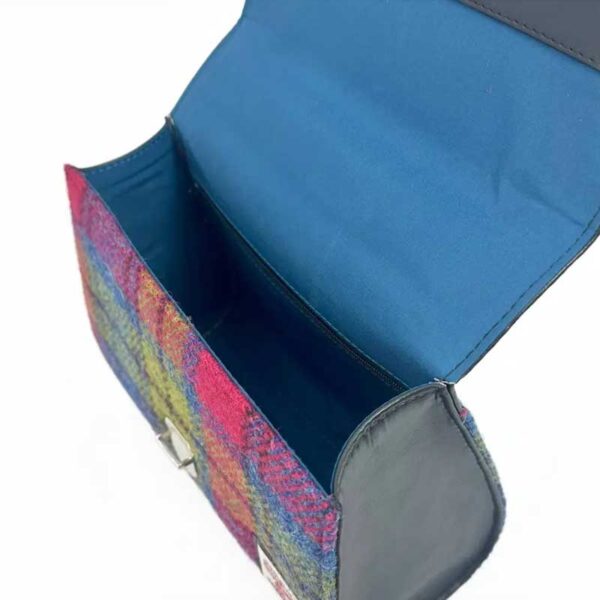 Harris Tweed Mini Day Bag In Blue/Pink Check