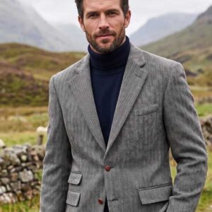 Harris Tweed Jacket 601 Leather Buttons