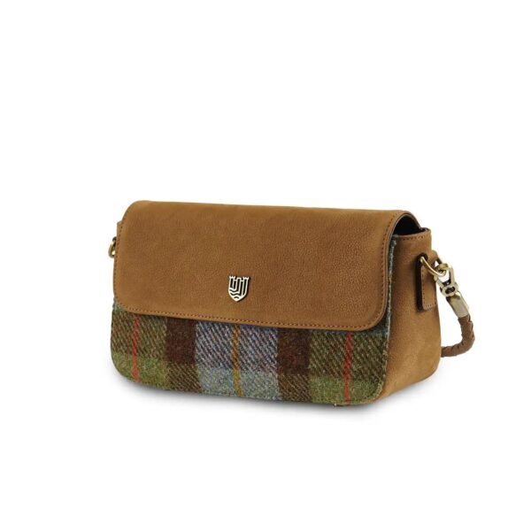 Harris Tweed Clutch, The Caithness, Islander, Chestnut Blue Tartan