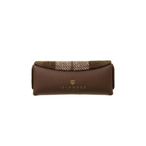 Harris Tweed Leather Glasses Case Chestnut Tartan