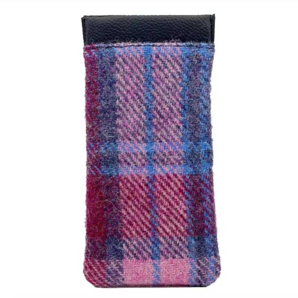 Harris Tweed Glasses Sleeve in Pastel Pink
