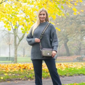 Harris Tweed Camera Bag In Country Green