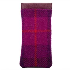 Harris Tweed Glasses Sleeve in Purple Check