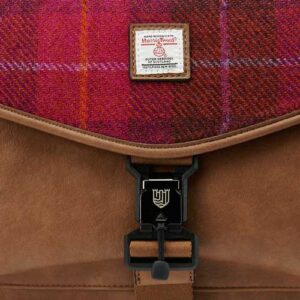 Harris Tweed The Laptop Satchel, Fuchsia Tartan