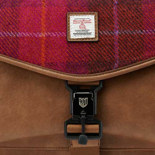 Harris Tweed The Laptop Satchel, Fuchsia Tartan