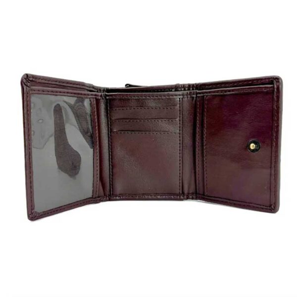 Harris Tweed Trifold Purse In Blue/Brown Check