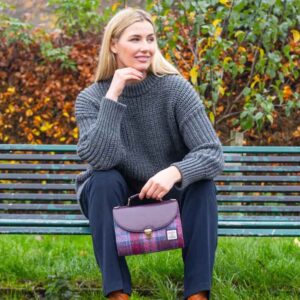 Harris Tweed Mini Day Bag In Pastel Pink