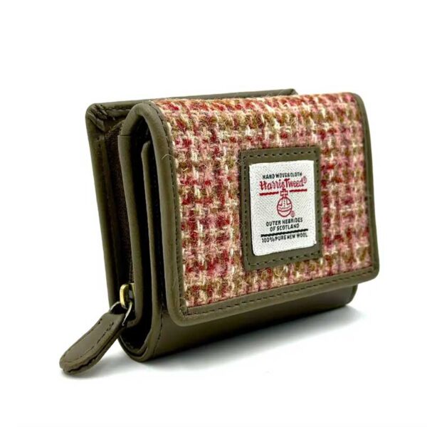 Harris Tweed Trifold Purse In Maple