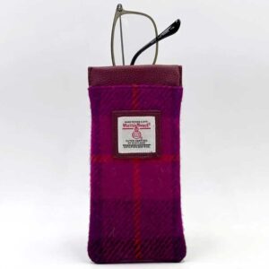 Harris Tweed Glasses Sleeve in Purple Check