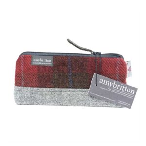 Harris Tweed Highland Range Cosmetic Bag Red Plaid