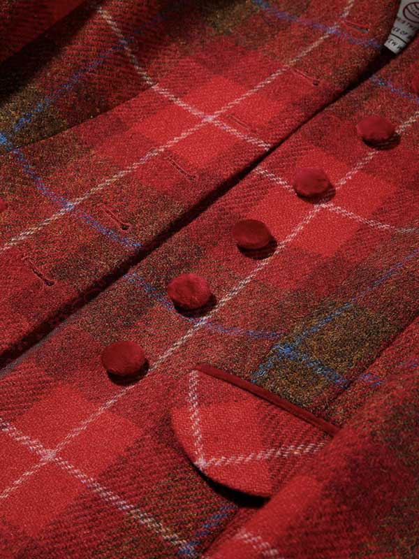 Harris Tweed Dames Jas Amy - Red Tartan