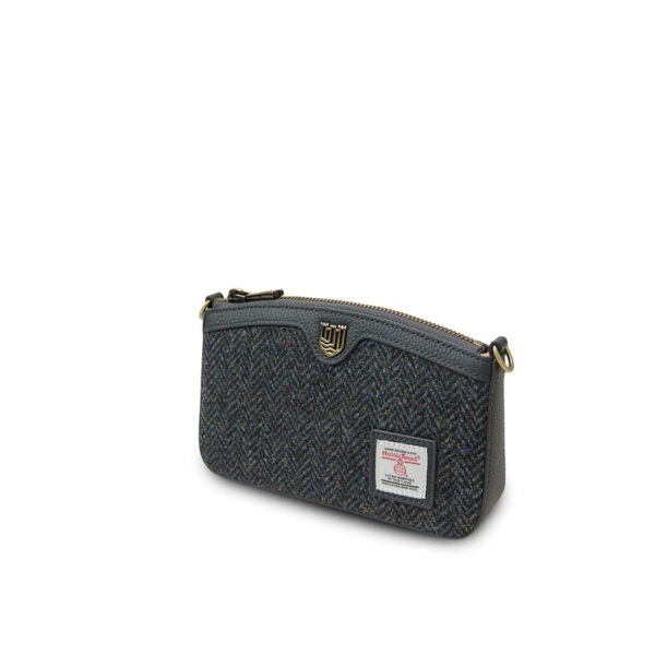 Harris Tweed Shoulder Bag, The Ailsa, Black & Grey Herringbone