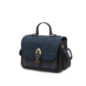Harris Tweed Crossbody, The Melrose, Navy Overcheck