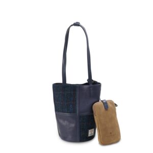 Harris Tweed Clutch, The Orlagh, Islander, Navy Overcheck