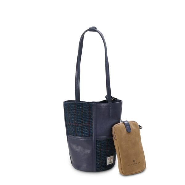 Harris Tweed Clutch, The Orlagh, Islander, Navy Overcheck