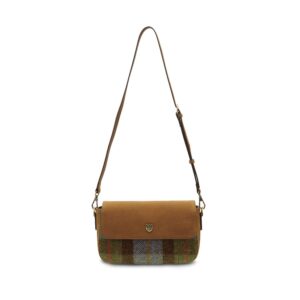Harris Tweed Clutch, The Caithness, Islander, Chestnut Blue Tartan