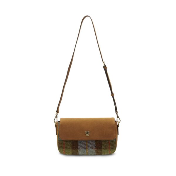 Harris Tweed Clutch, The Caithness, Islander, Chestnut Blue Tartan