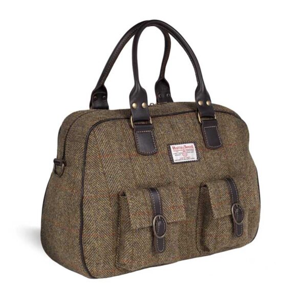 Harris Tweed Oxna Travel Bag - Mustard Check