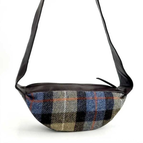 Harris Tweed Sling Bag In Blue/Brown Check