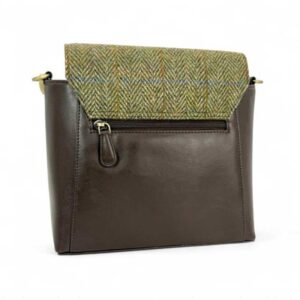 Harris Tweed Highland Messenger Bag In Country Green