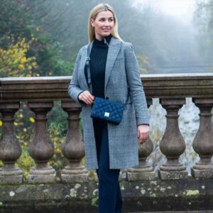 Harris Tweed Quilt Shoulder Bag In Blue