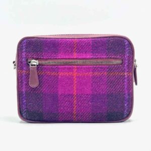 Harris Tweed Camera Bag In Purple Check