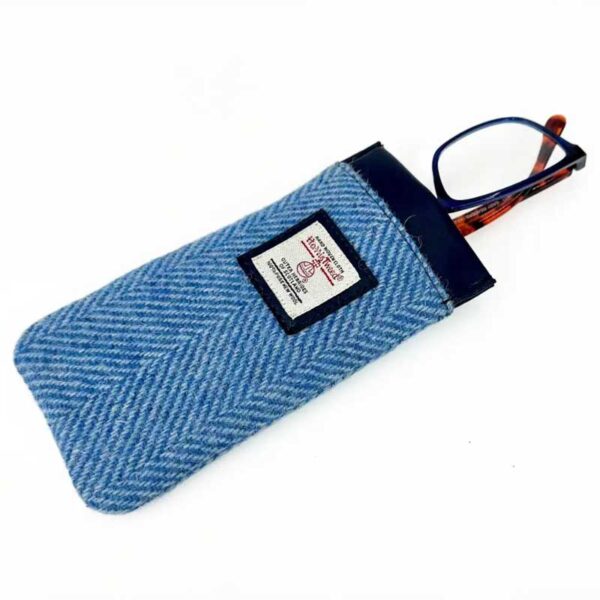 Harris Tweed Glasses Sleeve in Sky Blue