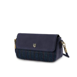 Harris Tweed Clutch, The Caithness, Islander, Navy Overcheck