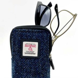 Harris Tweed Double Glasses Sleeve in Blue