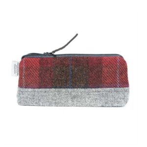 Harris Tweed Highland Range Cosmetic Bag Red Plaid