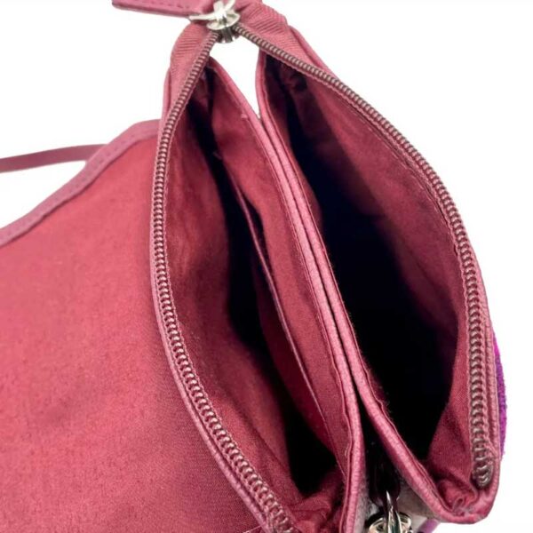 Harris Tweed Mini Crossbody Bag in Purple Check