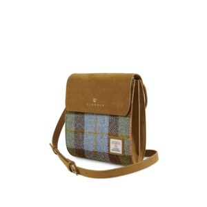 Harris Tweed Clutch, The Eilidh, Islander, Chestnut Blue Tartan