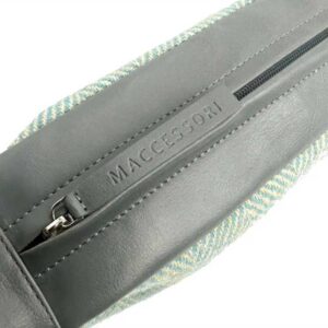 Harris Tweed Sling Bag In Turquoise Herringbone