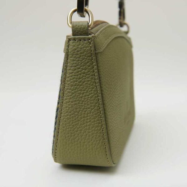 Harris Tweed Shoulder Bag, The Ailsa, Dark Green Herringbone