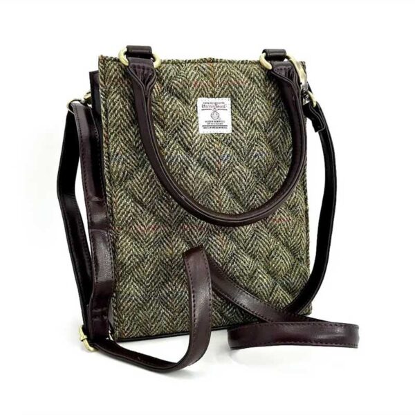 Harris Tweed Quilt Mini Tote Bag In Country Green