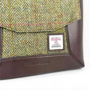 Harris Tweed Highland Messenger Bag In Country Green