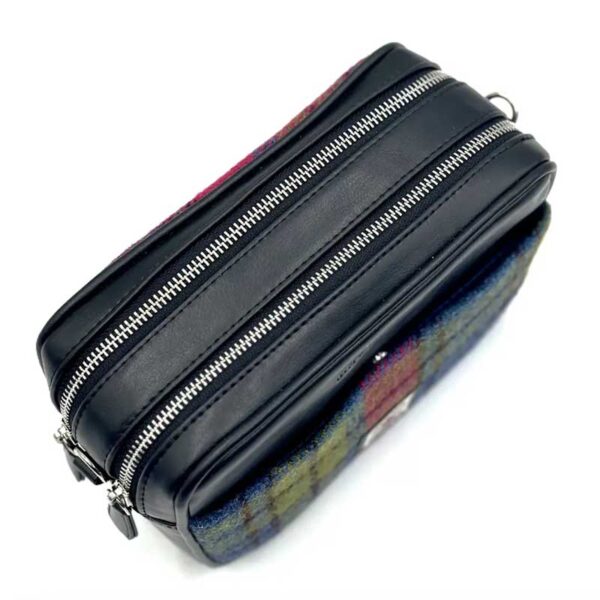 Harris Tweed Camera Bag In Blue/Pink Check