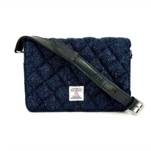 Harris Tweed Quilt Shoulder Bag In Blue