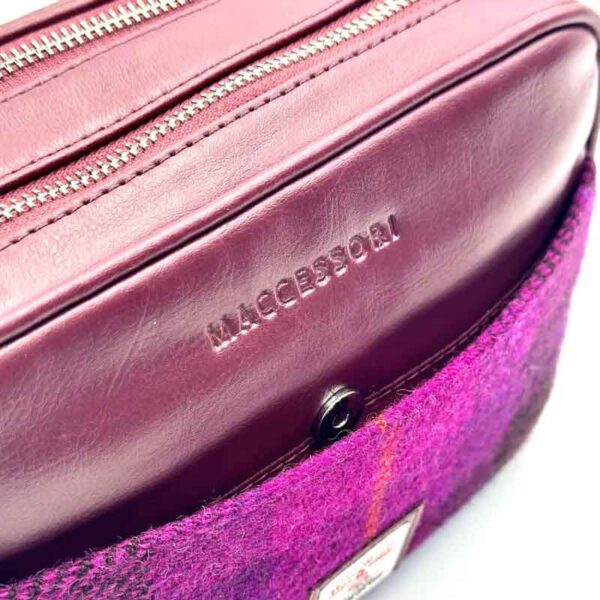 Harris Tweed Camera Bag In Purple Check