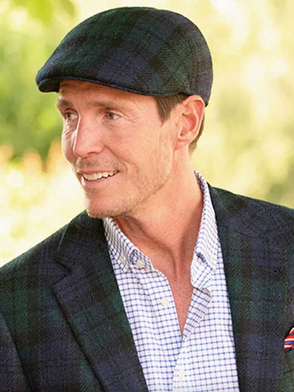 Harris Tweed Flat Cap "Henry" In Black Watch