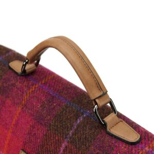 Harris Tweed The Laptop Satchel, Fuchsia Tartan